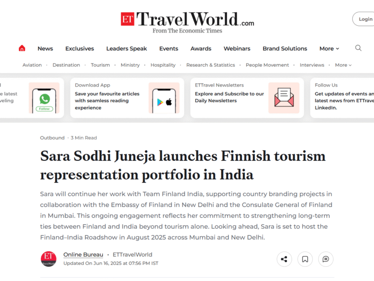 Sara Sodhi Juneja launches Finnish tourism representation portfolio in India