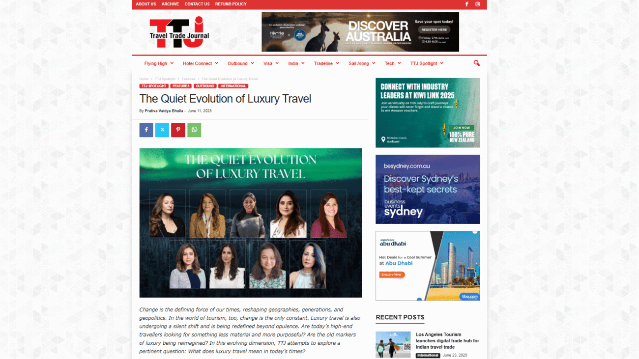 the quiet evolution of luxary travel